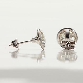 ÖRHÄNGEN, 18K vitguld. Antikslipade diamanter ca 3.97 ct. skiftande/vs.