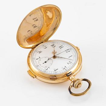 Pocket watch, 18K gold, minute repeater, chronograph, 57 mm.
