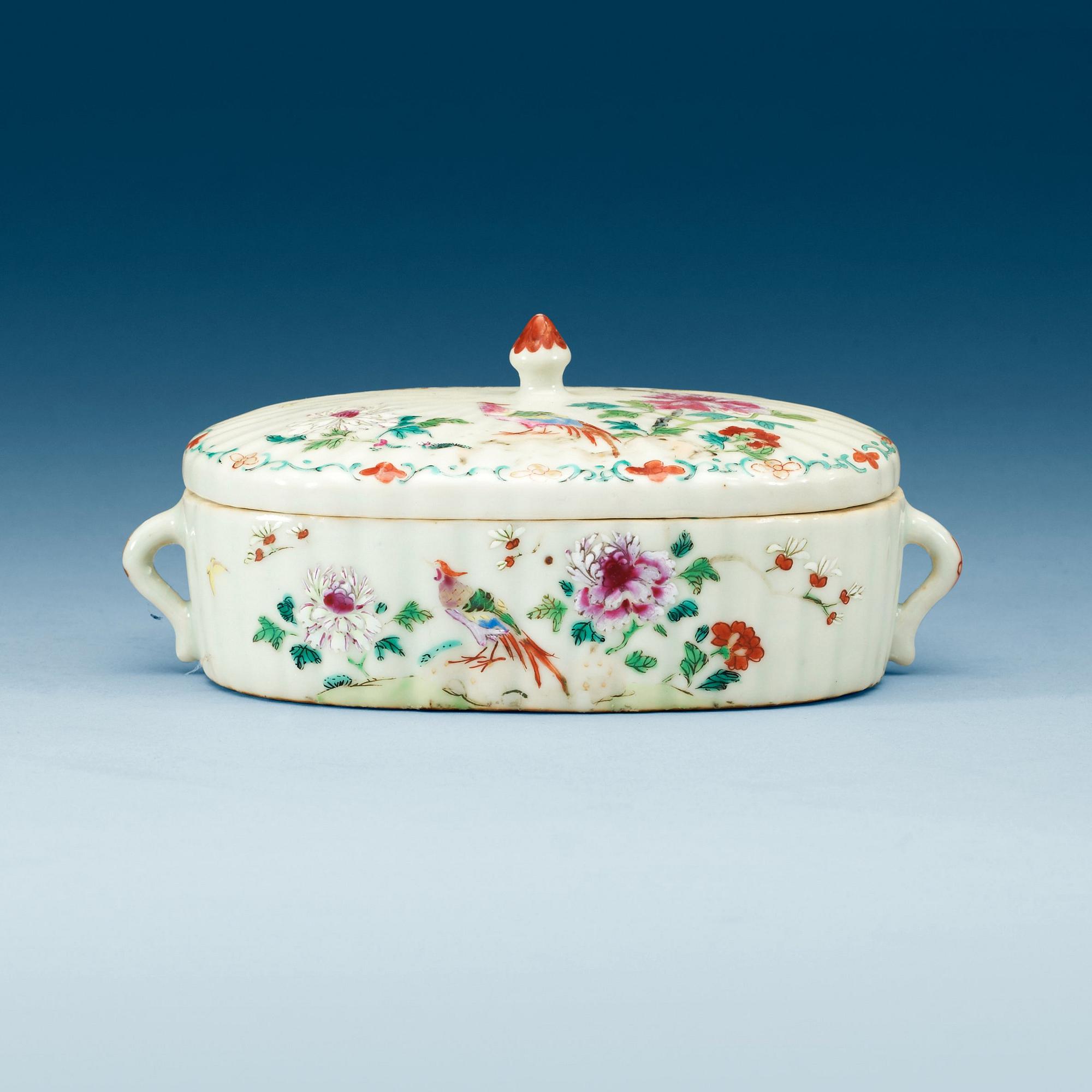 A famille rose tureen with cover, Qing dynasty, Qianlong (1736-95).