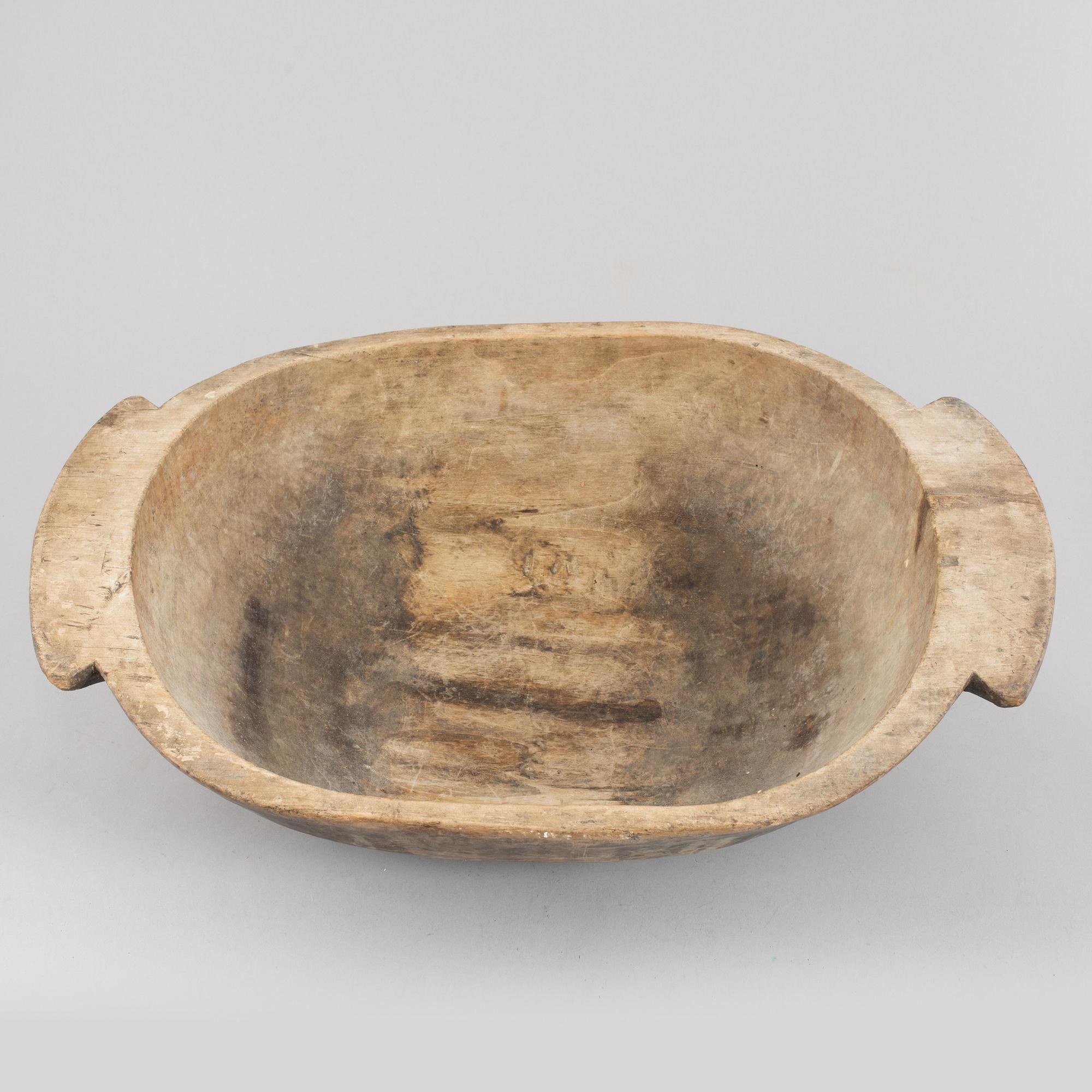 A large wooden bowl, Sweden, 19th century.