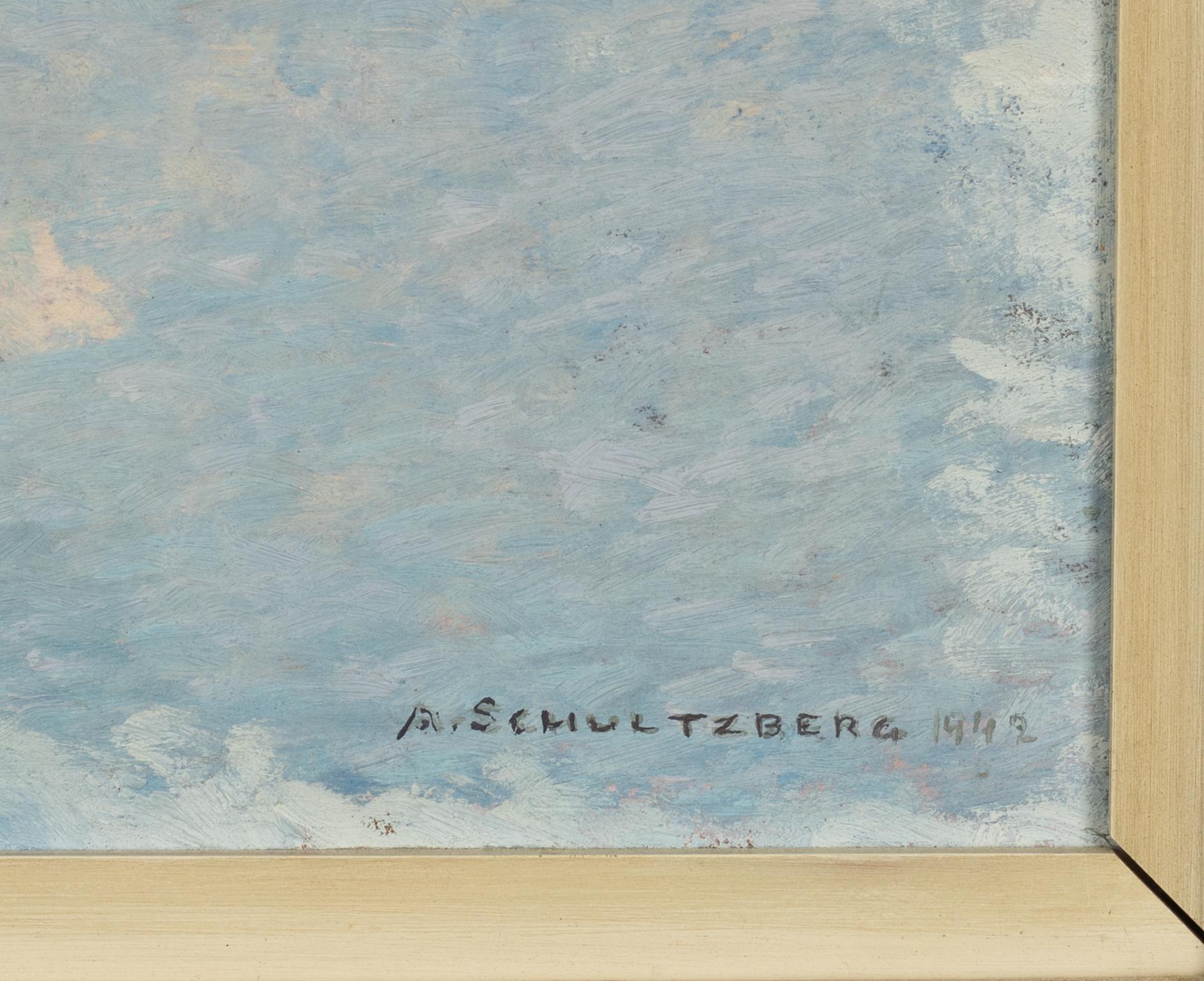 Anshelm Schultzberg, "Vinterdag vid insnöad fäbod - Moratrakten Dalarna 1941".