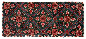 325. A carrige cushion, embroidered, 122 x 52 cm, Scania, dated 1830.