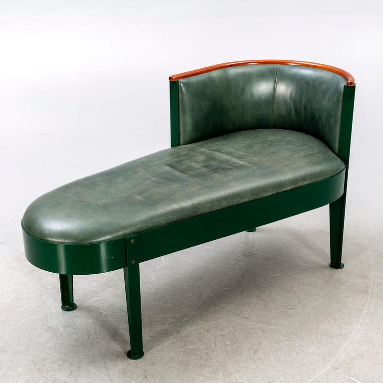 Mats Theselius, a metal and leather "Canapé" chaise longue from Källemo later part of the 20th century.