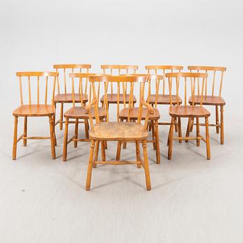 A set of eight chairs and an armchair Nässjö stolfabrik early 1900s.