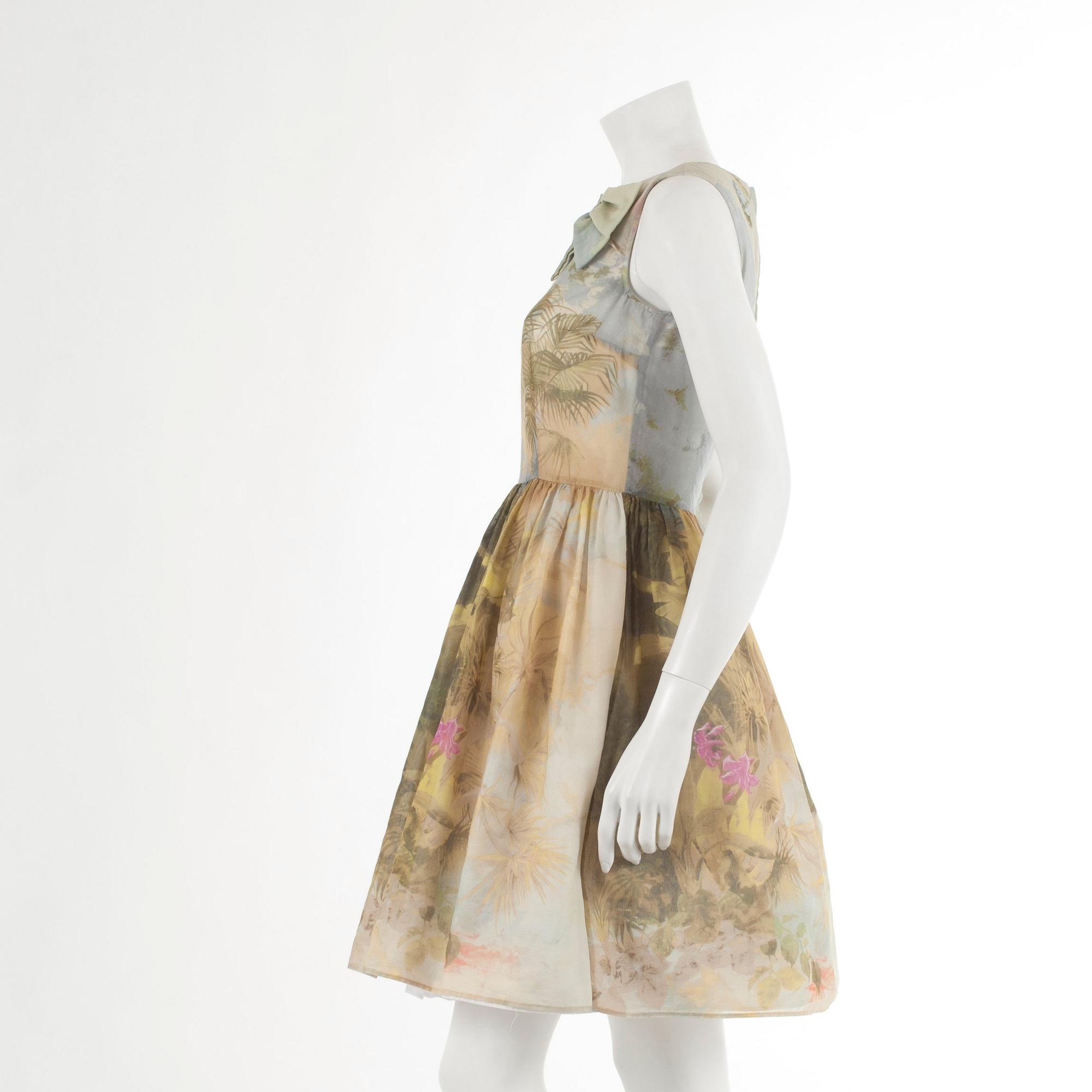 RED VALENTINO, a "Tropical Landscape Organza" cotton dress.