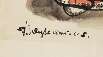 ERNST IOSIPOVITCH NEIZVESTNY, ink and watercolor on paper, signed and dated 63?.