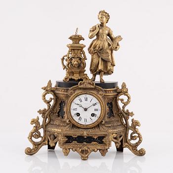 A Brunfaut mantle clock, France, late 19th Century.