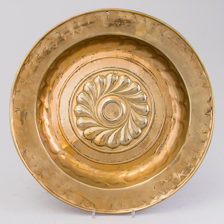 A 16th Century brass baptism dish from Nürnberg, Germany.