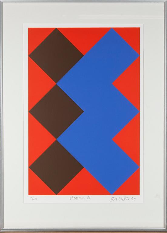 PAUL OSIPOW, serigrafi, signerad, daterad -90 och numrerad 64/100.