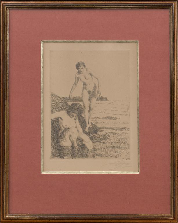 ANDERS ZORN, etching, signed dated in print 1917.