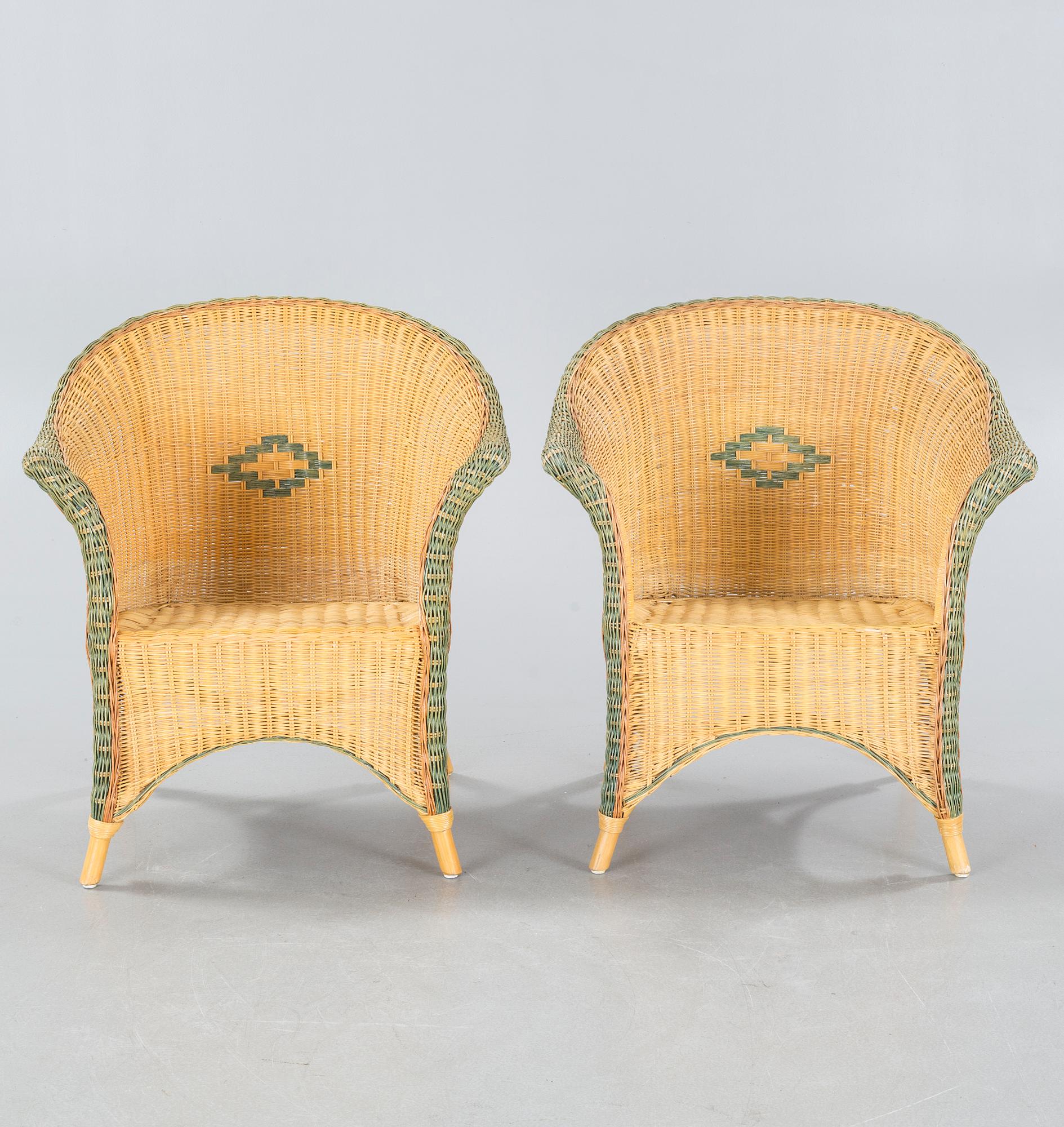 A set of rattan furniture from Bruka, Stockholm, second half of the 20th century.