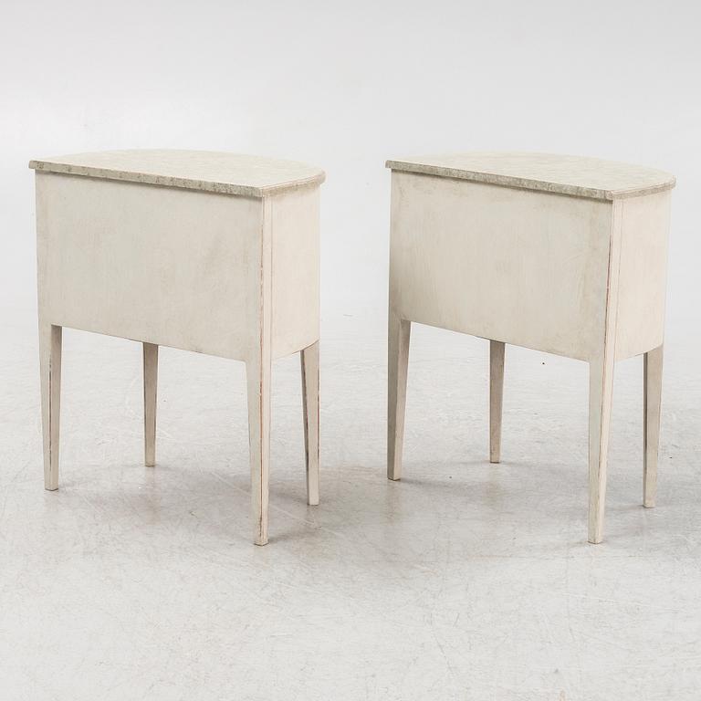 A painted pair of bedside tables from Nordiska Kompaniet.