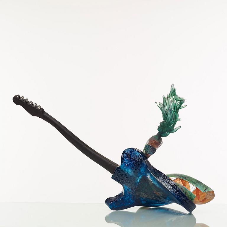 A unique Kjell Engman 'Acrobatic Music' glass sculpture, Kosta Boda, Sweden 2010.