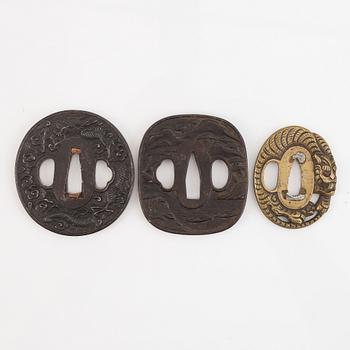 Tsuba, 5 st, Japan, Edo och Meiji.