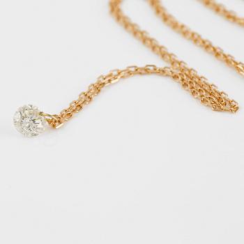 HÄNGE, 18K guld med fasettslipad diamant ca 0.20 ct. Vikt 1,1 gram.
