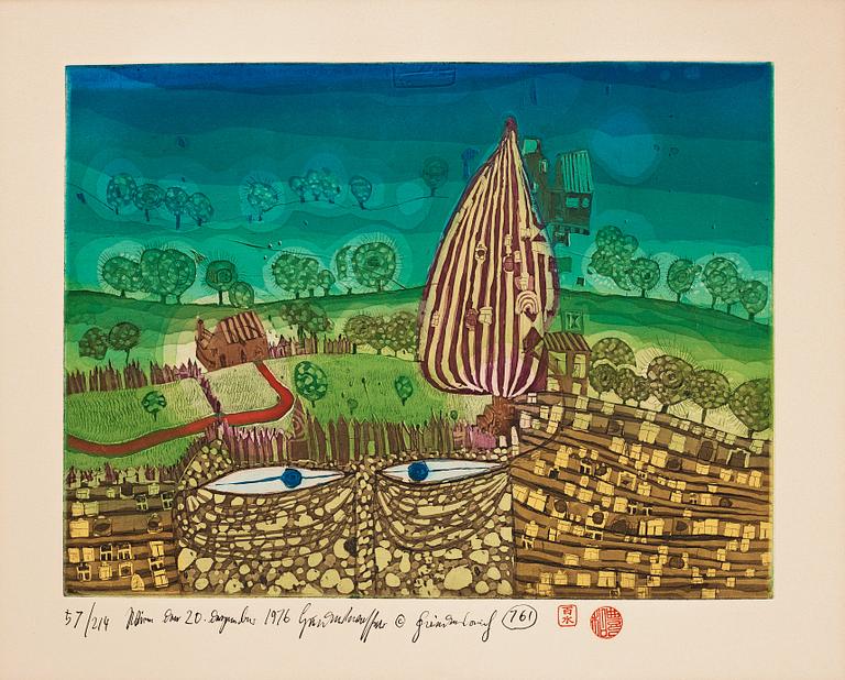 Friedensreich Hundertwasser, "Take care when you walk over the prairie/The death of a thousand windows".