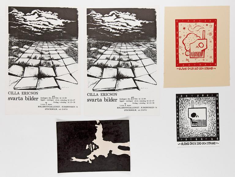 POLITISKA AFFISCHER, 7 st, varierade trycktekniker, 1968-1979.