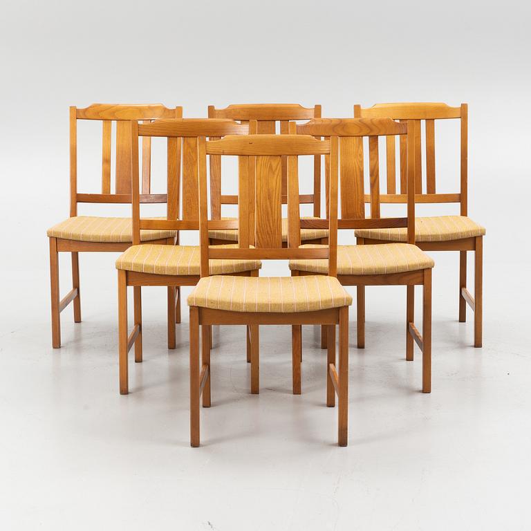 Matbord och stolar 6 st, Skaraborgs Möbler Tibro, 1900-talets andra hälft.