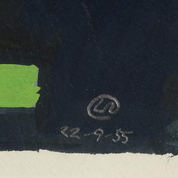 Lennart Rodhe, gouache, signed and dated 22-9-55.