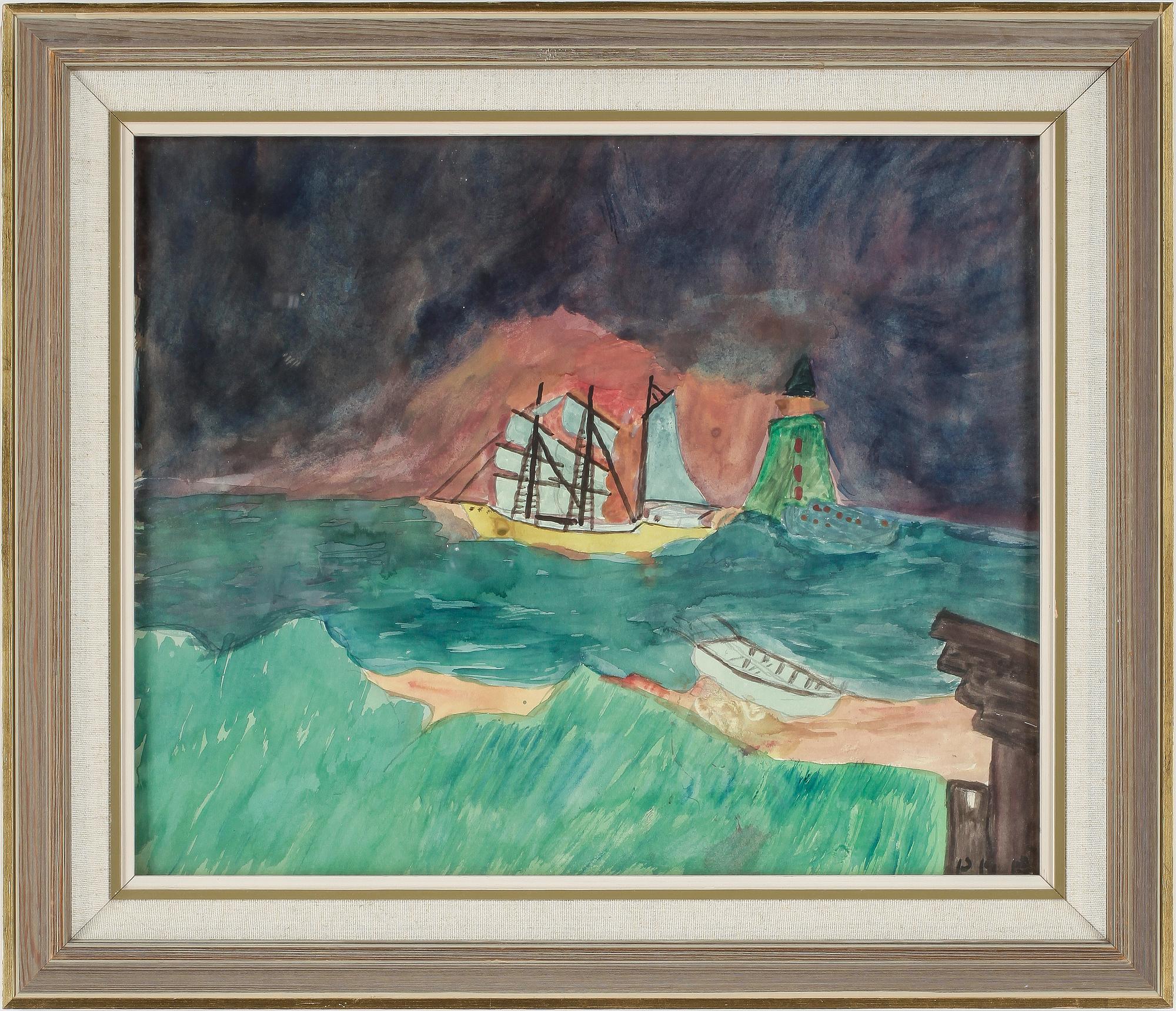 PRIMUS MORTIMER PETTERSSON, akvarell, signerad.