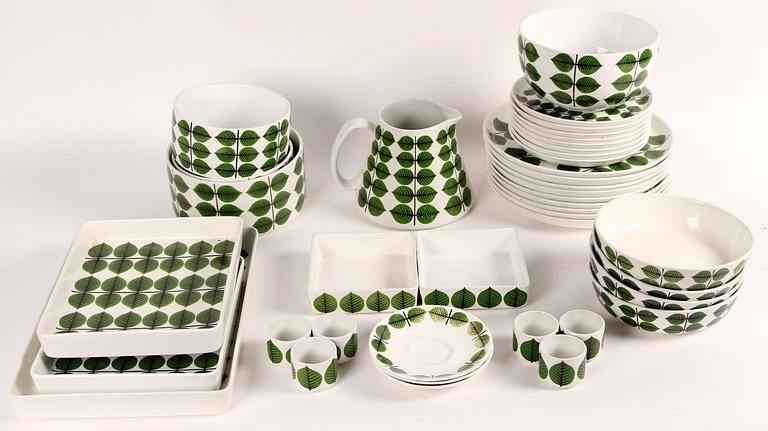 MATSERVIS, 37 delar, benporslin, "Berså" Stig Lindberg, Gustavsberg.