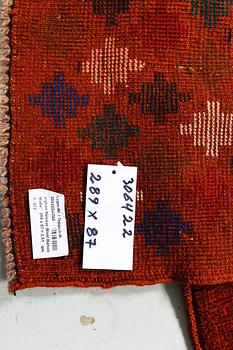 A runner carpet, Afghan, ca 289 x 87 cm.