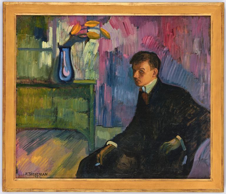 Axel Törneman, "Självporträtt med cigarett".