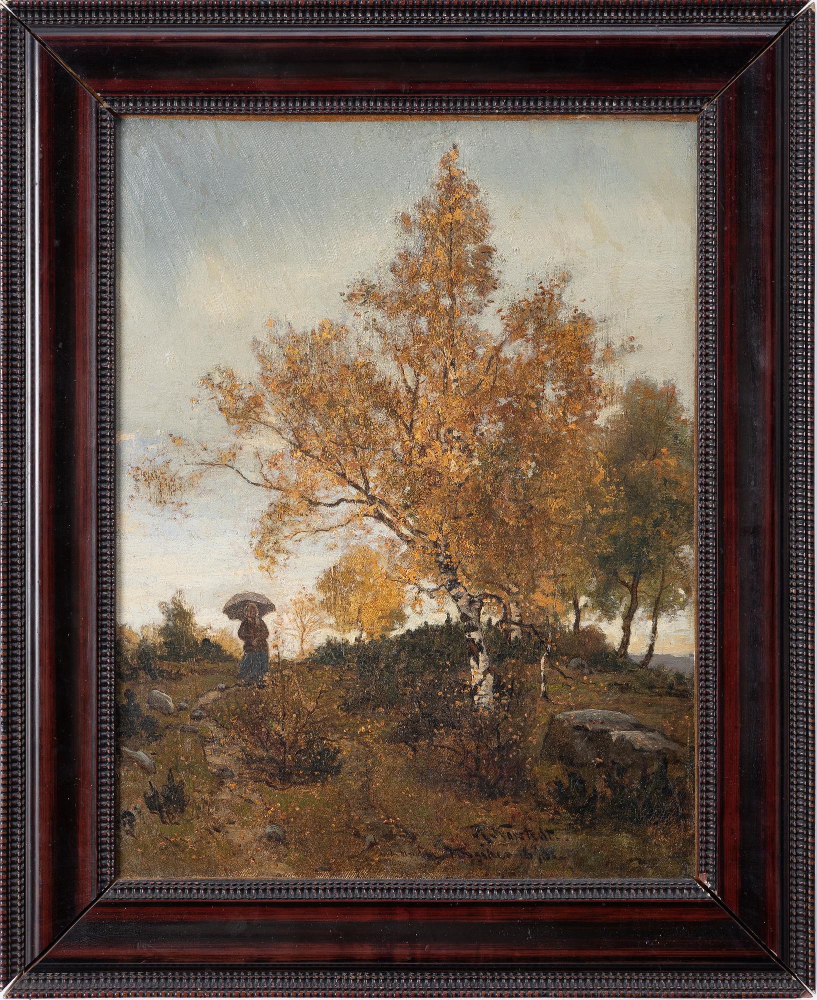 Reinhold Norstedt, Woman in an Autumn Landscape.