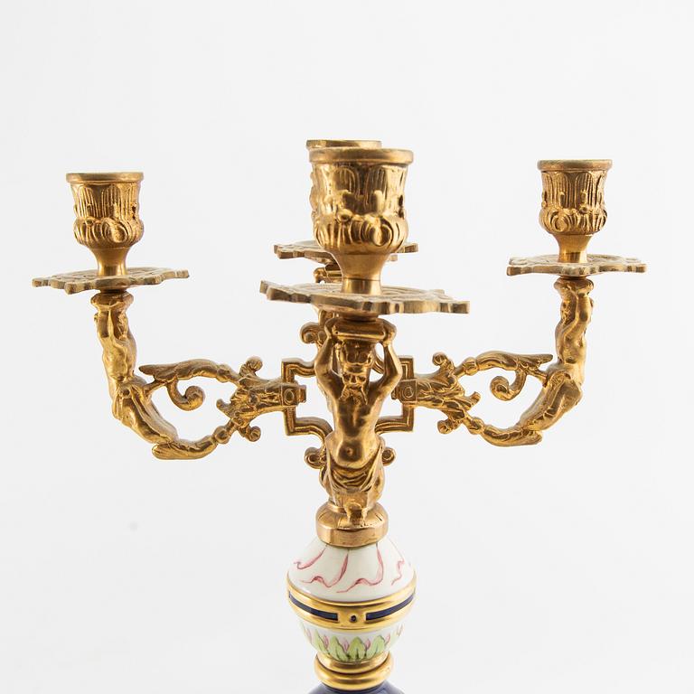 Candelabras, a pair in the Louis XV style, first half of the 20th century.