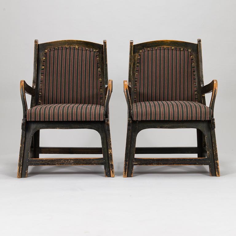 A pair of Finnish armchairs around 1900.