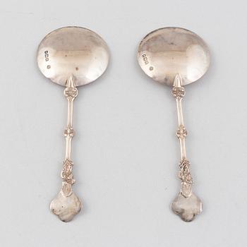 Two silver spoons, William Hutton & Sons Ltd, London, England, 1896.