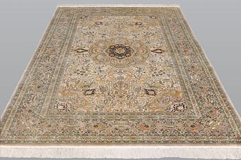 A pictoral orientalisk rug, ca 246 x 156 cm.