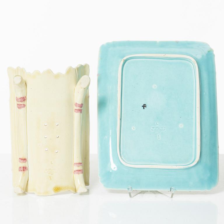Rörstrand, A majolica asparagus dish, Rörstrand, Sweden, around 1900.