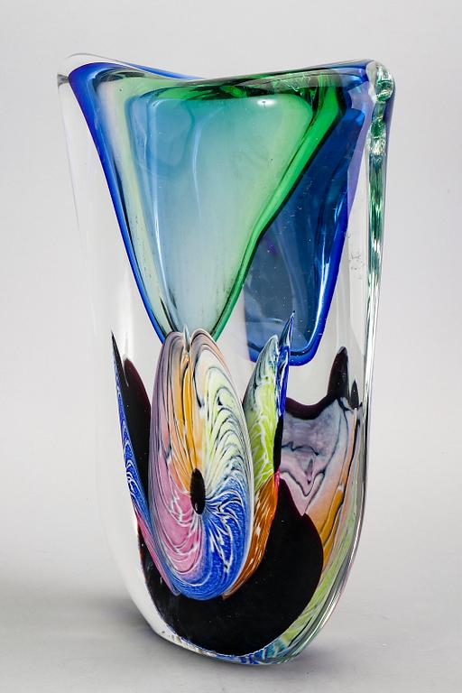 Vas, Murano, signerad, höjd 35 cm, glas.