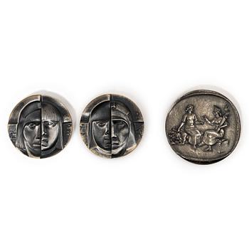 Medals 2 pcs, sterling silver, 1976.