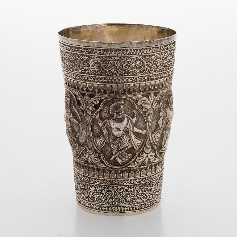 A silver beaker, presumably India, Finnish control marks, Helsinki 1969.