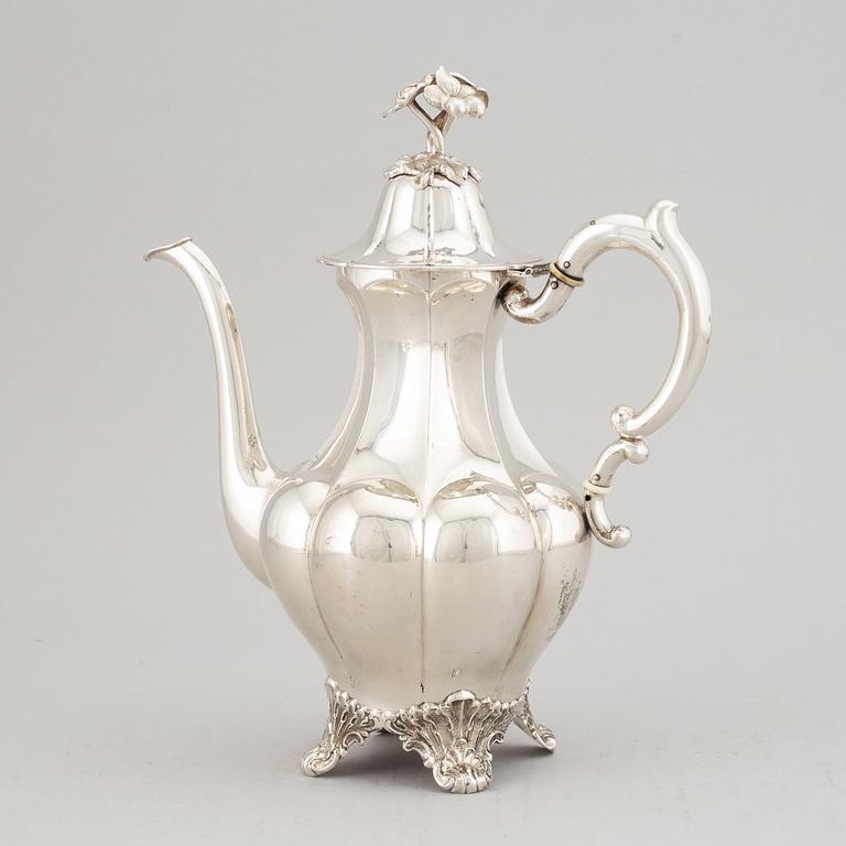 A Swedish 20th century silver coffee-pot, mark of A.G. Dufva, Stockholm 1922.