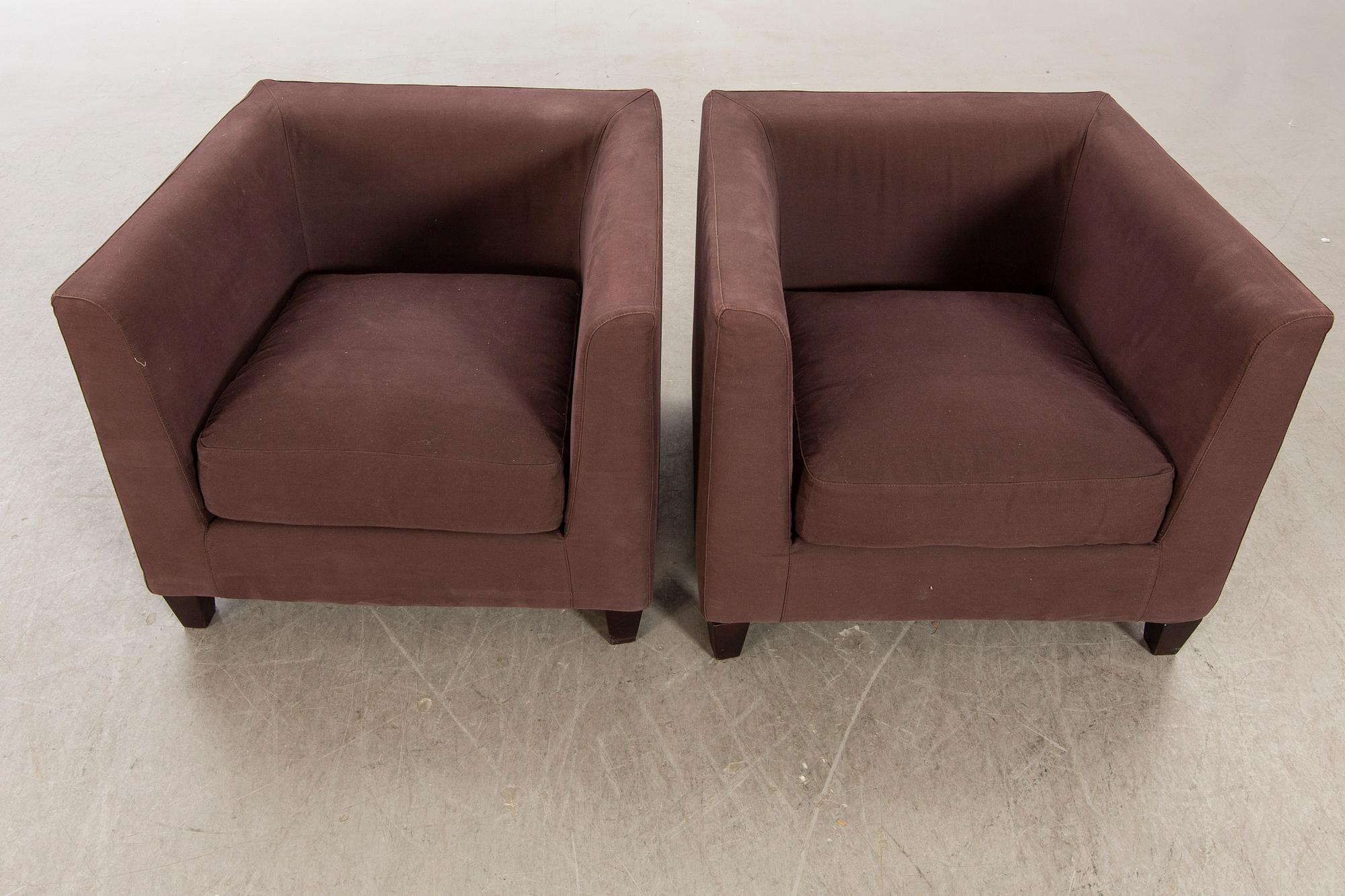 Meridian armchairs, Two pcs, later part of the 20th century.