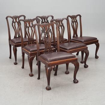 STOLAR, 6 st. Chippendalestil, 1800-tal.
