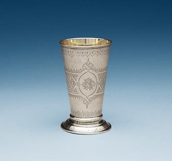 A Russian 19th century parcel-gilt beaker, possibly of Alexander Matisyen, Moscow 1875.