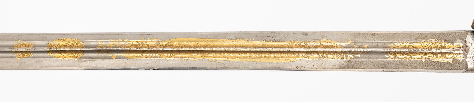 A Swedish infantry officer's sword with scabbard.