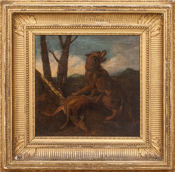 OKÄND KONSTNÄR, olja på pannå. 1700/1800-tal.