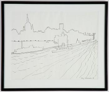Stig Claesson, indian ink drawing, signed and dated 1979.