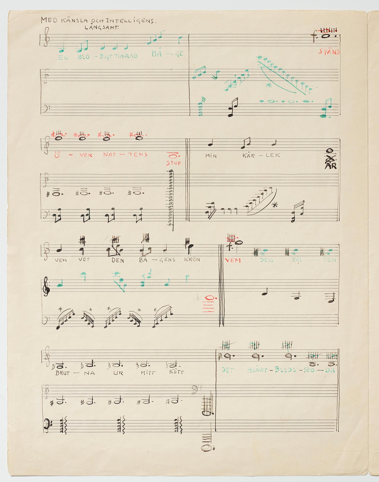 Gösta Adrian-Nilsson, Portfolio with three scores,  "Dialog mellan piano och cello", opus 2, "Sång och piano", opus 3.