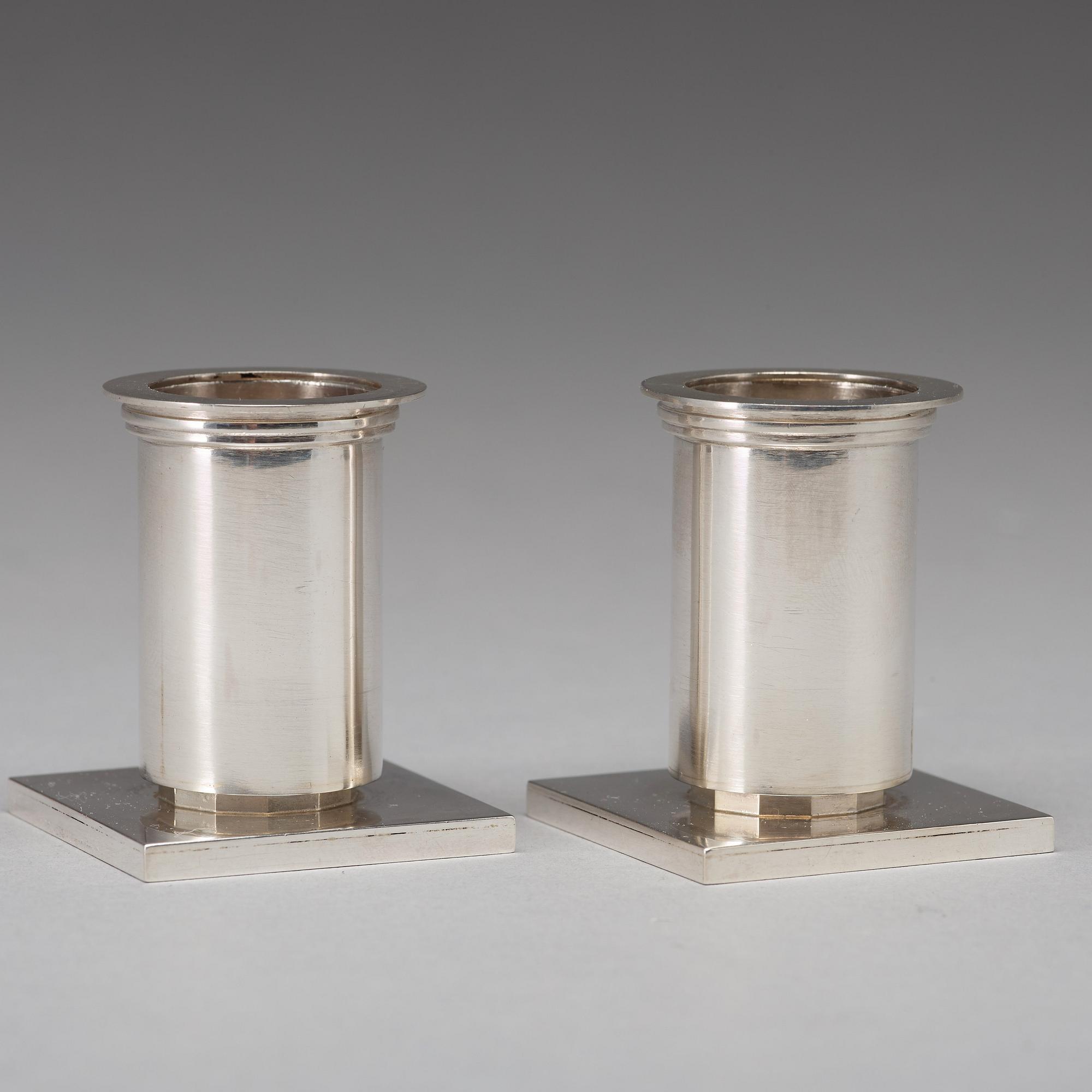 Wiwen Nilsson, a pair of candlesticks, Lund 1943, sterling.