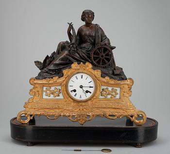 BORDSKLOCKA, brons, nyrokoko, 1800-talets senare hälft.