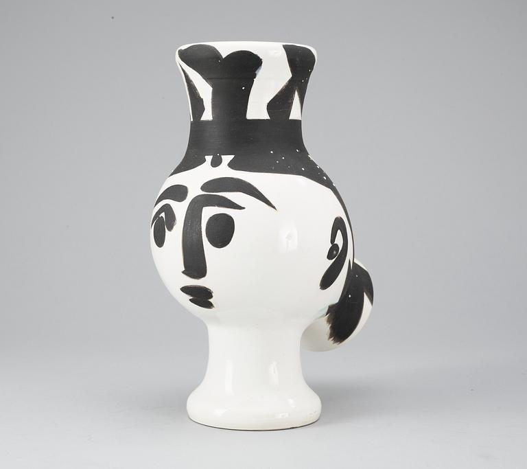 A Pablo Picasso faience vase 'Chouette femme', Madoura Vallauris, France 1951.