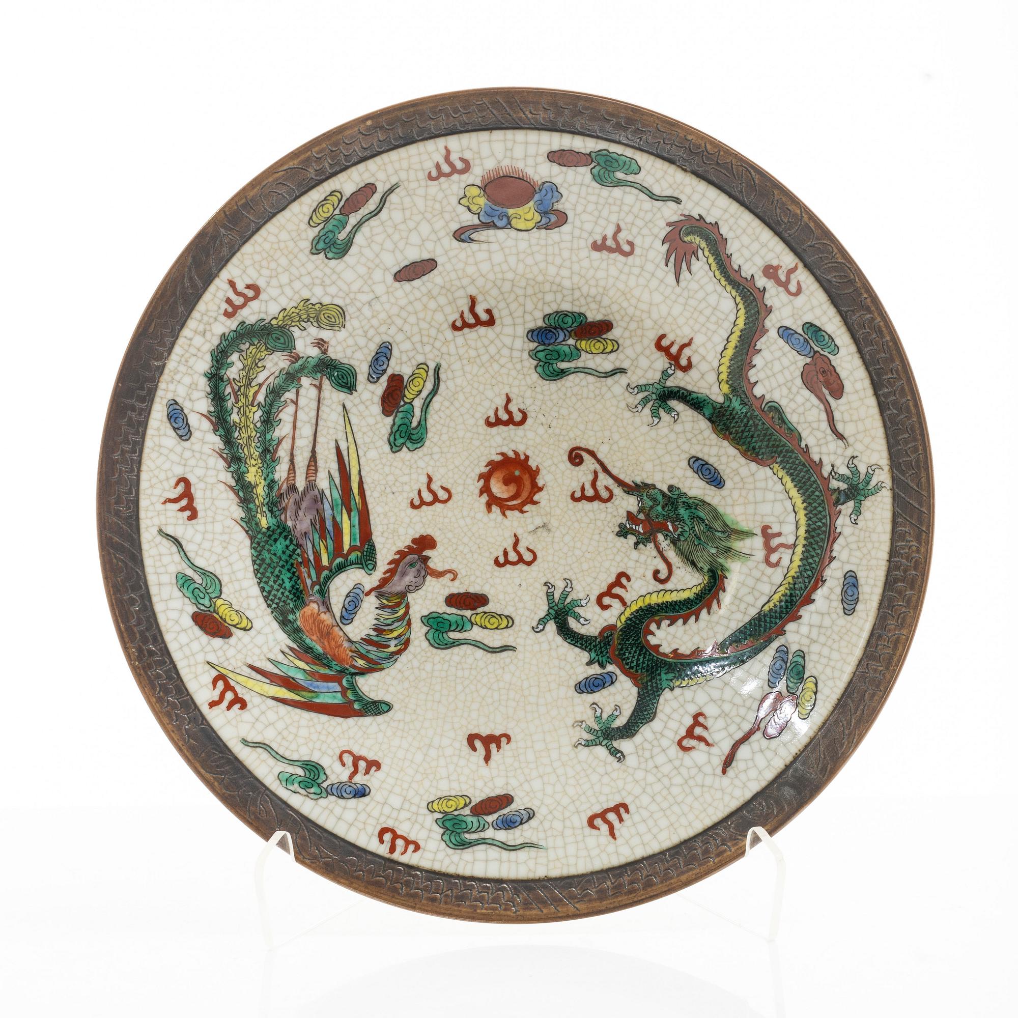 Fat, två stycken, porslin, Kina, tidigt 1900-tal.