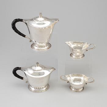 STEN DRAKENBERG, a four-piece silver tea and coffee set from Stockholm, 1924.