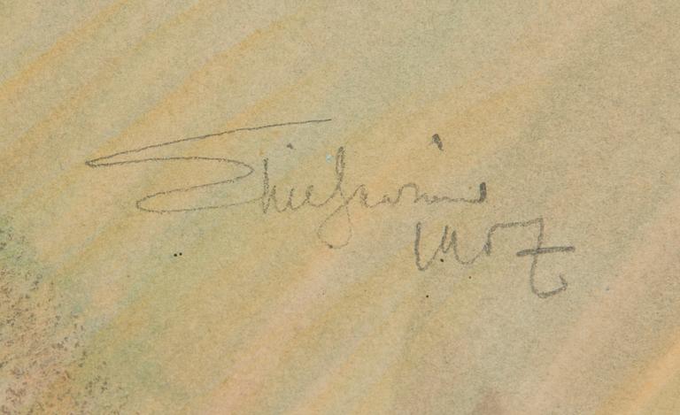 Eliel Saarinen, "Helsingin rautatieaseman pääovi iltavalaistuksessa".
